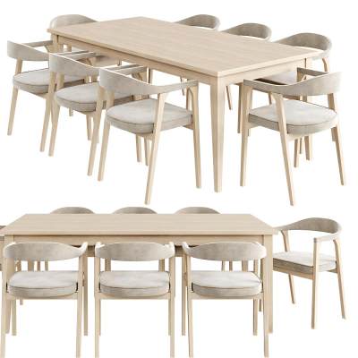 北欧原木餐桌椅